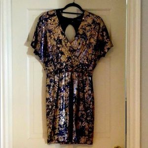 ✨Sparkle✨ Gianni Bini Blue & Gold Dress